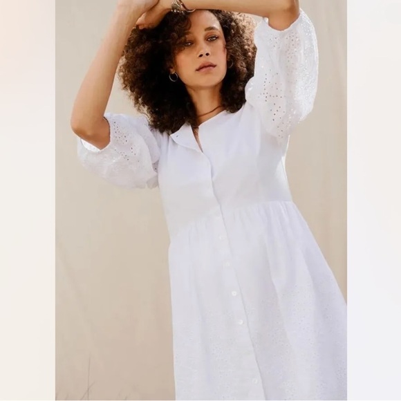 Woman’s Matilda Jane Good Hart Montrose White Eyelet Puff Sleeves Cotton Small - Picture 2 of 15